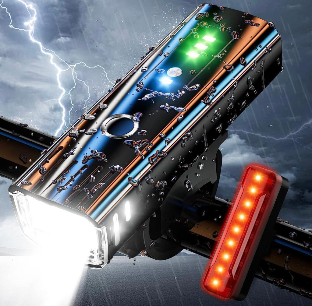 LED Fahrradlampe Fahrradlicht Set Radlicht Vorne Hinten Lampe USB AKKU aufladbar