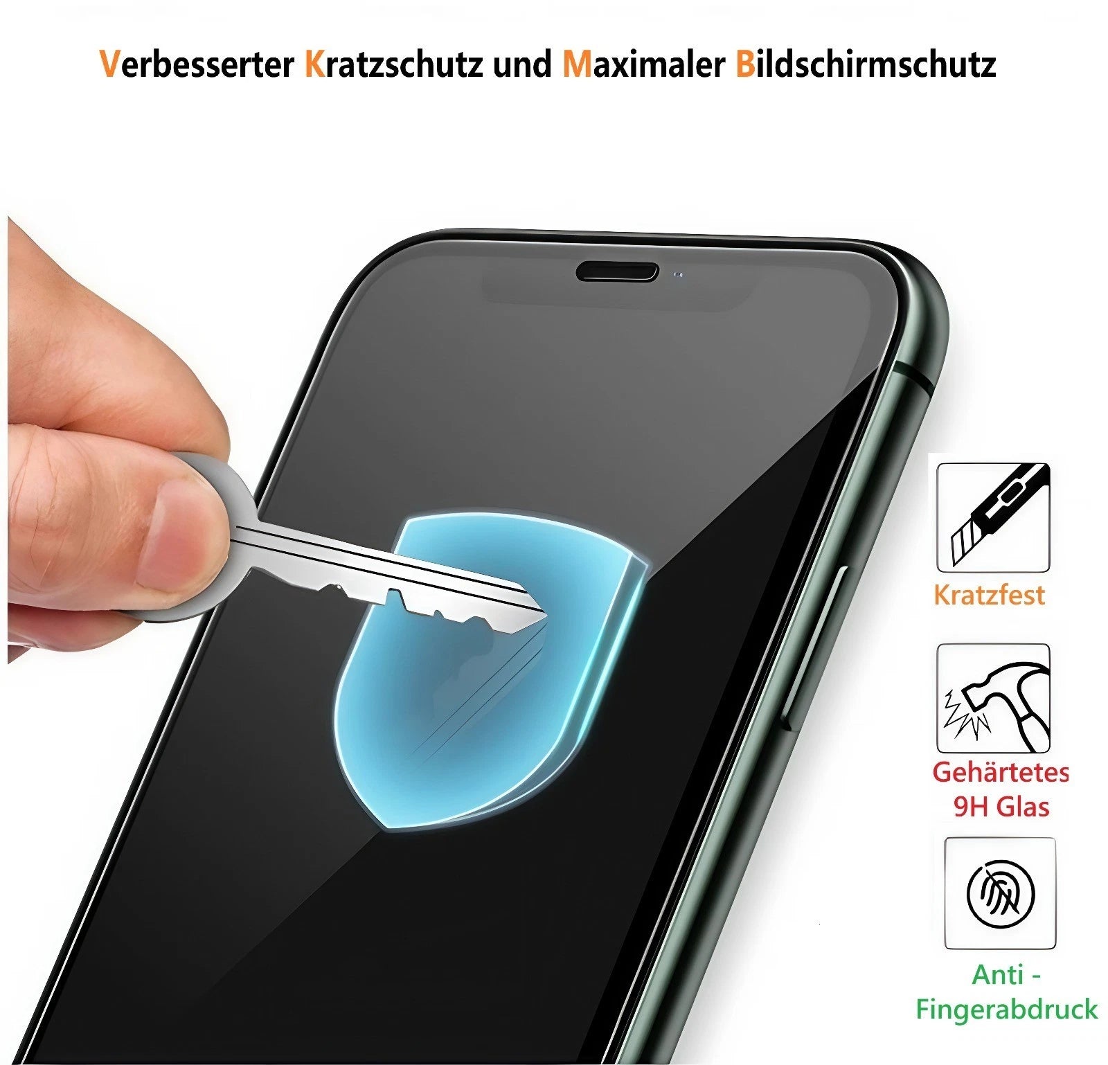 3x Panzerfolie für iPhone 15 14 13 12 Pro Max Echt Schutzglas mit Anbringhilfe